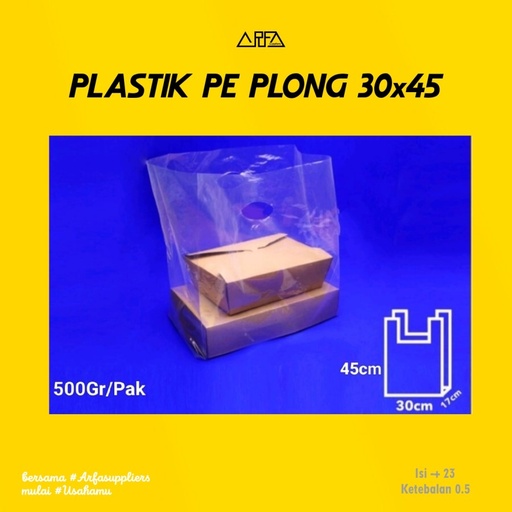 [APK01009] Kantong Plastik PE Plong 30x45