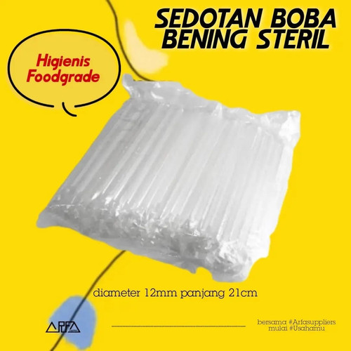 [ARF010340] Sedotan Bubble Transparan Steril isi 100