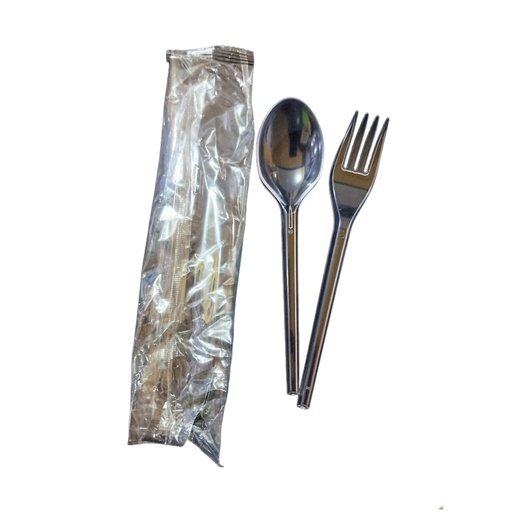 [ARF010585] Sendok Garpu Makan Plastik Bening satu set