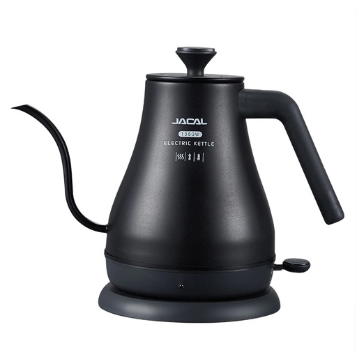 [7CHX5RBK] GL203 Black Jacal 1L Teko Leher Angsa Gooseneck Kettle
