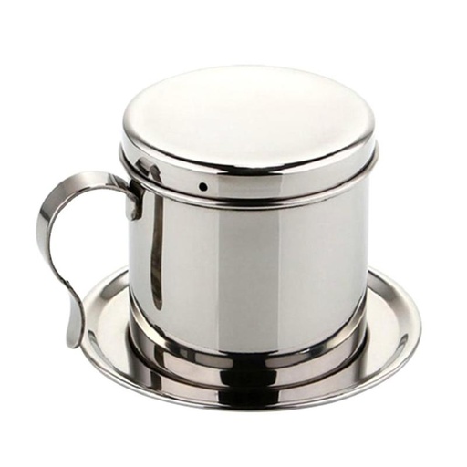 [APPKM01096] One Two Cups Vietnam Drip Coffee Filter Pot Stainless LC2 Silver