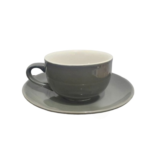 [APPS01027] Cangkir Latte & Saucer / Cangkir Cappucino - Gray