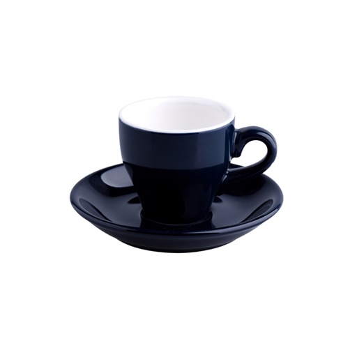 [APPS01022] Cangkir Espresso 50ml + Saucer Keramik Biru Dongker