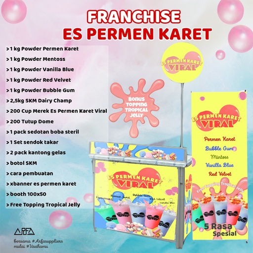 [APP01013] Paket Usaha Minuman Es Permen Karet Komplit