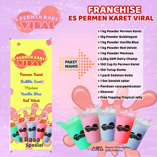 [APP01014] Paket Usaha Minuman Es Permen Karet Paket Manis