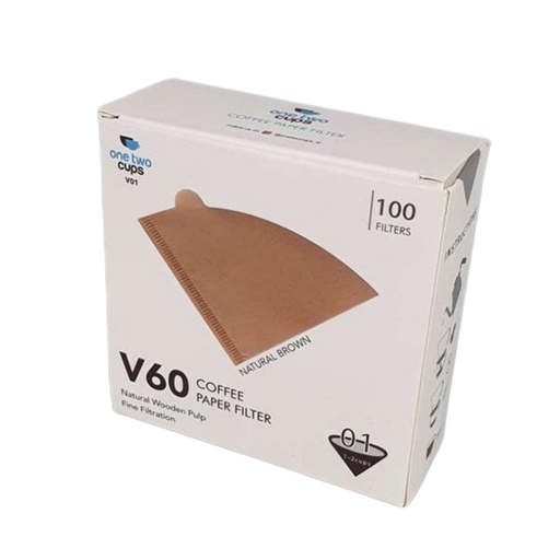 Paper Filter Brown One Two Cups V60 Uk 1-2 Cup Isi 100 Pcs