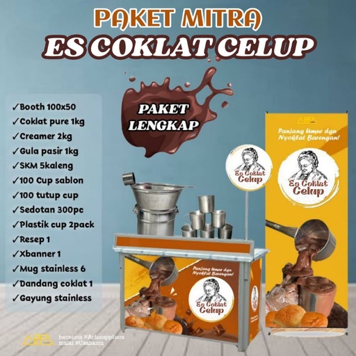 [APP01004] Paket Lengkap Usaha Minuman Es Coklat Celup Viral