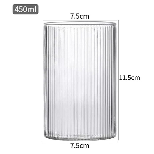 [7CHK3NTP] SF455 SEFFAF 450ml Gelas Cafe Striped