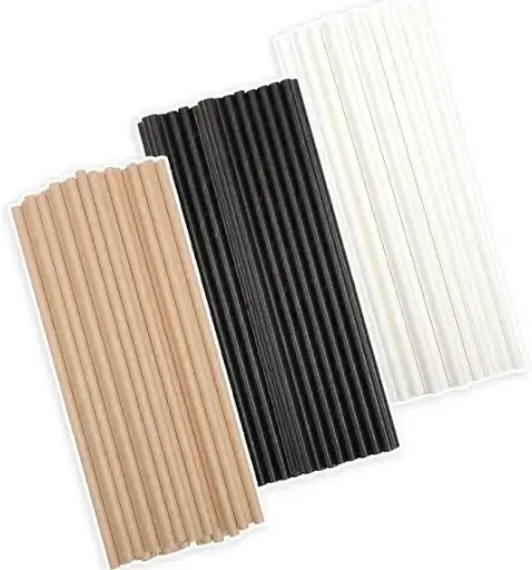 [7CTP2GWH] QW95 Sedotan Kertas Steril Hitam/Putih/Coklat Isi 100