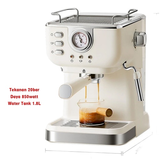 [7CHKF5WH] CM3120 Trieste 3ESTE 1.8L 20bar Mesin Espresso 