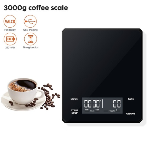 [7RHAQ5BK] BK01 Timbangan Kopi Digital Timer Coffee Scale 3kg 