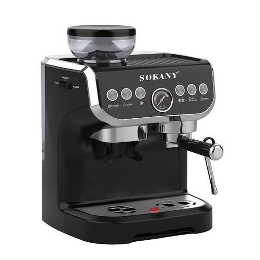 [APPKM01208] SOKANY Mesin Kopi Espresso Coffee Maker Frothing Grinding 20 Bar 1560W - SK6866