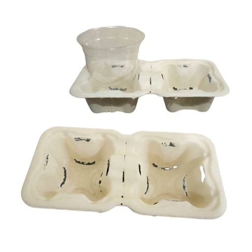 [APK01001] Bagasse Coffee Tray 2 Cup 