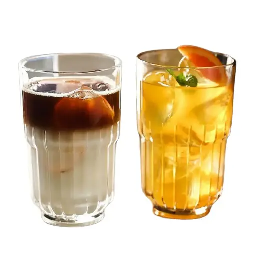 [APPS01050] Gelas COCKTAIL GEEK Gelas Kaca Aesthetic Kopi Teh Vertical Stripe Glass 355ml