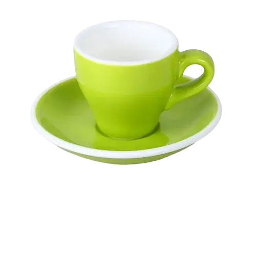 [APPS010222] Cangkir Espresso 50ml + Saucer – Keramik Hijau Estetik | Porcelain Tahan Panas
