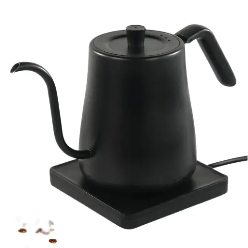 [7RHK7FBK] ZKKH301 BOROW Black 800ml Teko Leher Angsa Gooseneck Kettle