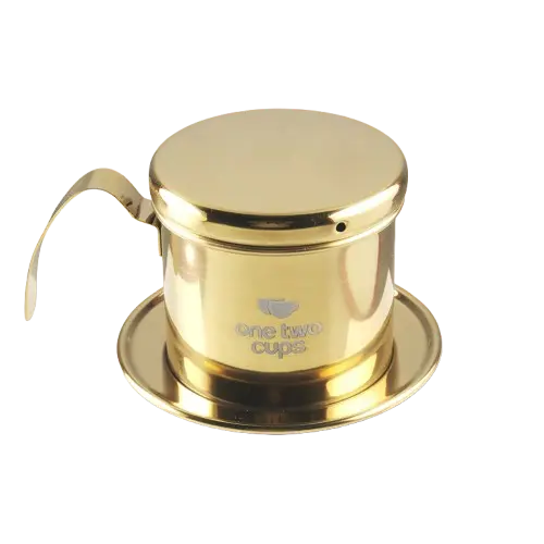[7RHT1DGD] PF304 Gold 120ml Vietnam Drip Sekrup Coffee Filter Stainless One Two Cups