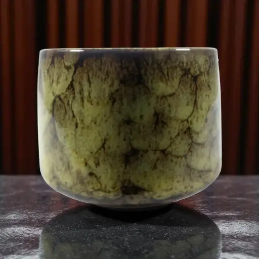 [7CHKVSYL] FB014 FLAMBE Yellow Gelas Cafe Keramik Japanese Style