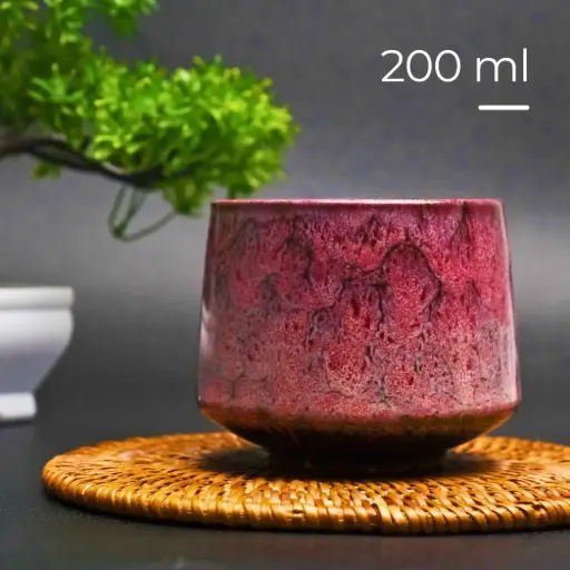 [7CHKVSPN] FB014 FLAMBE Pink Gelas Cafe Keramik Japanese Style