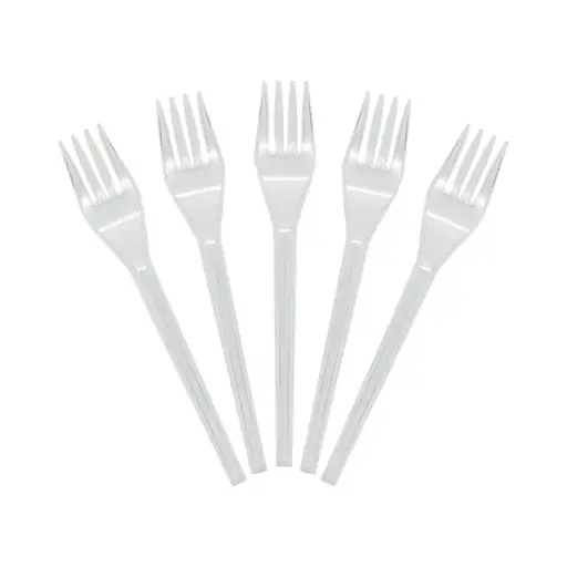 [APK020241] isi 25 Garpu Makan Plastik Bening