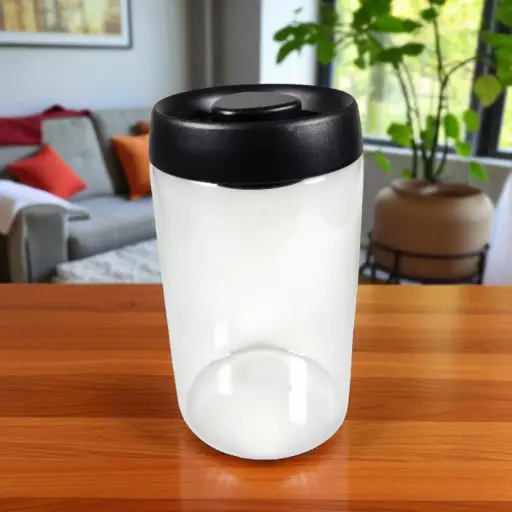 [7CHKCPBK] SE41 Black 1.8L One Two Cups Toples Kaca Vacuum Sealed Lid