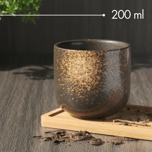 [7RHK3JKN] KL2 Black Brown 200ml Gelas Cafe Ancient