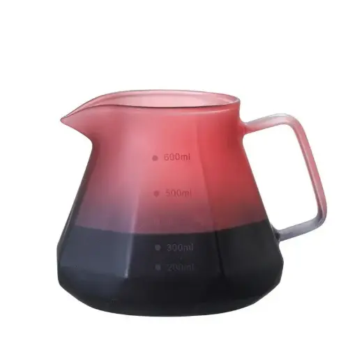 [7CHTYPLO] LCS38 Black Rose 600ml Server Coffee Maker Pot V60 Borosilicate  
